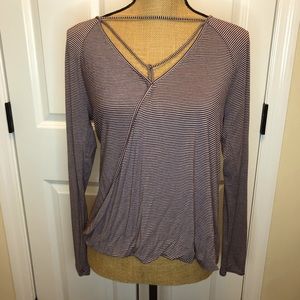 American Eagle Soft and Sexy Burgundy and Gray Long Sleeve T-Shirt size Small